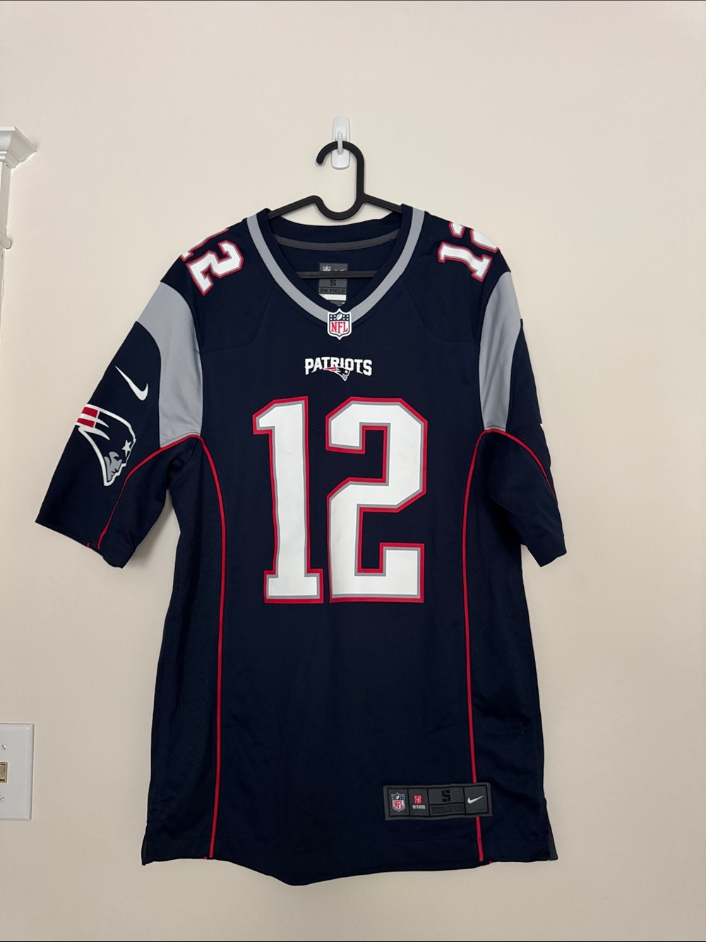 New England Patriots #12 Football Jersey - Navy, White, Red